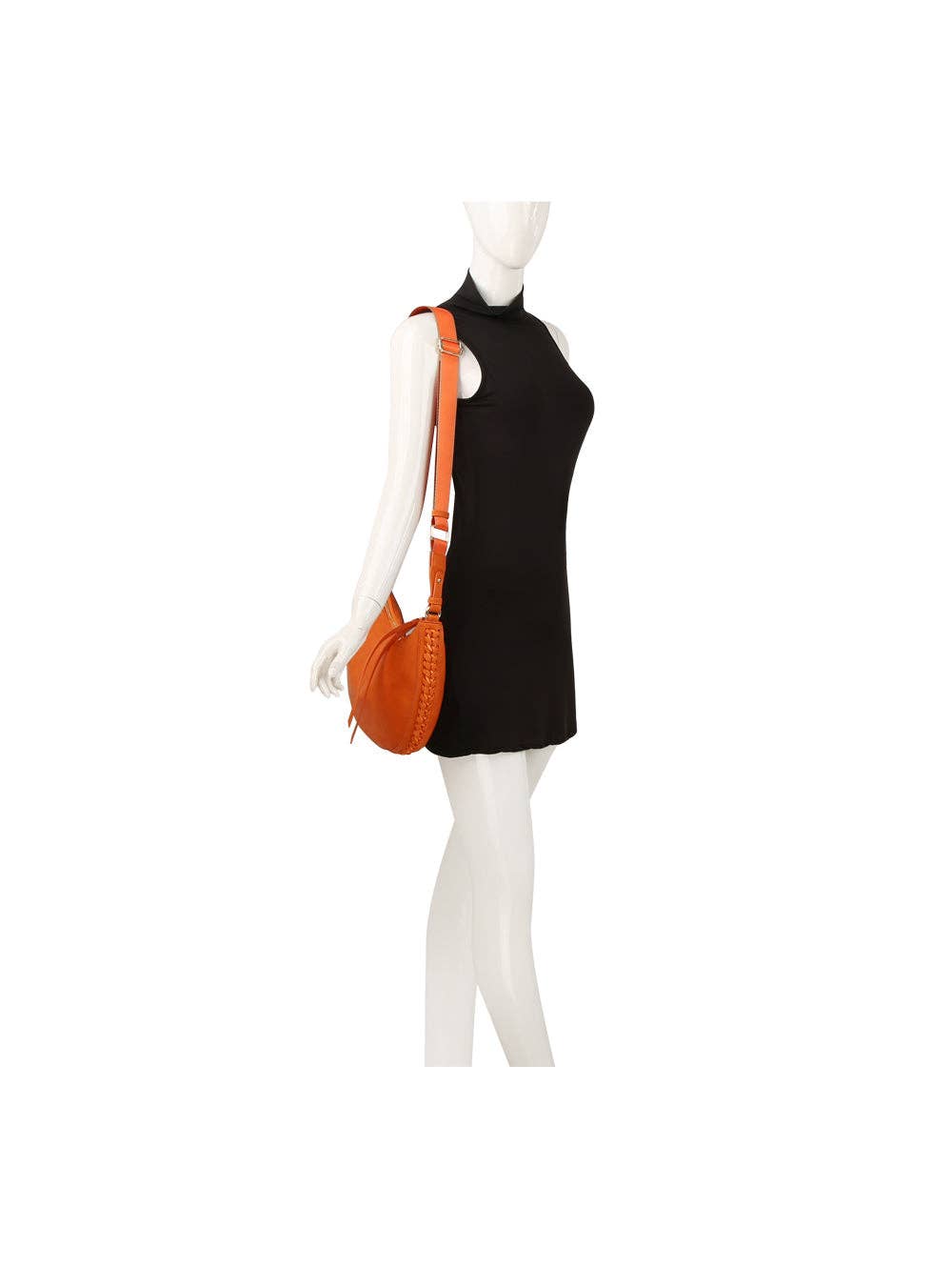 Braided Half Moon Crossbody Bag