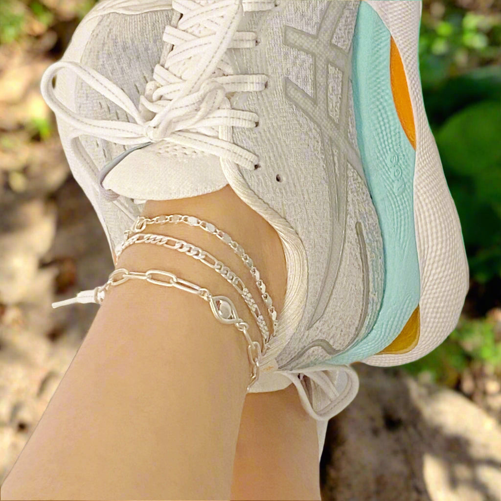 On Trend Chain Anklet, Set of 3