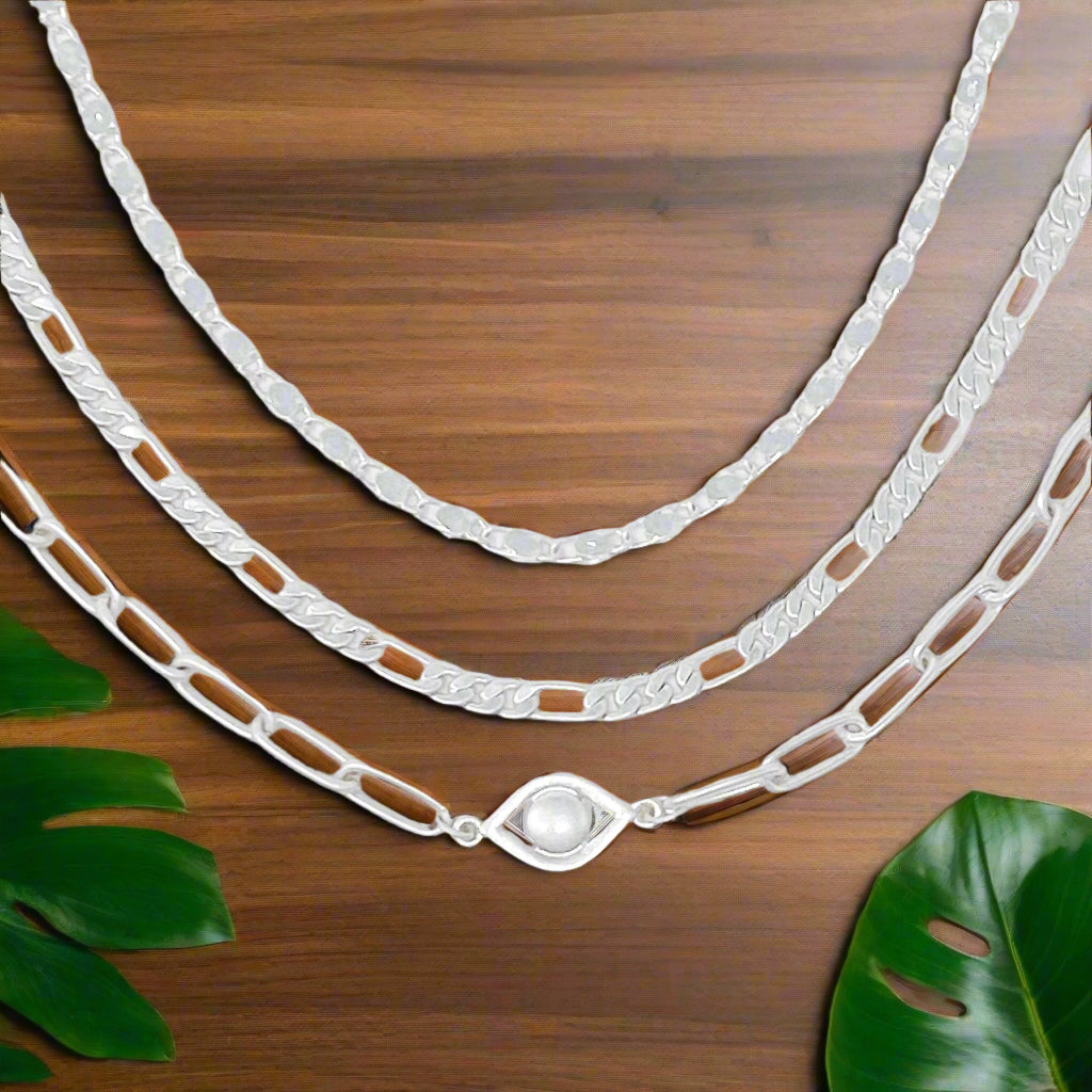 On Trend Chain Anklet, Set of 3