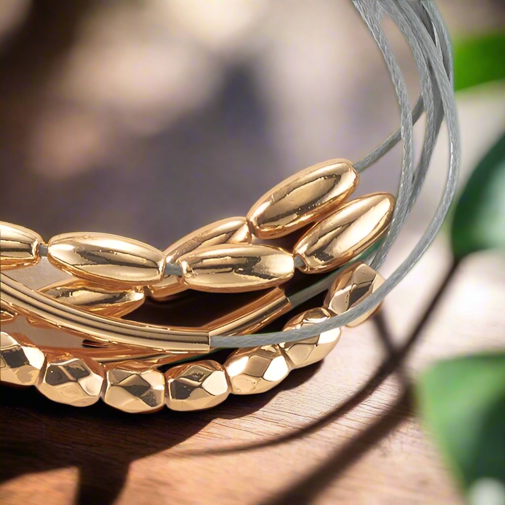 Cord and Metal Jewelry Set
