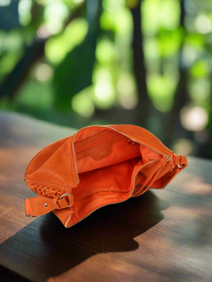 Braided Half Moon Crossbody Bag