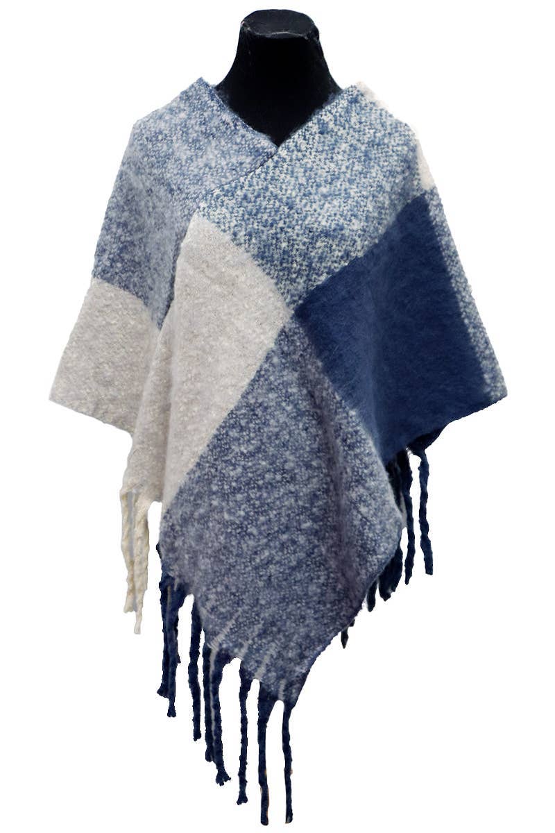 Multi Plaid Cashmere Poncho