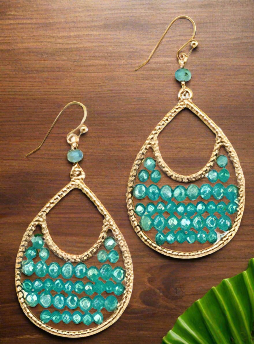 Dazzling Beaded Teardrop Earrings