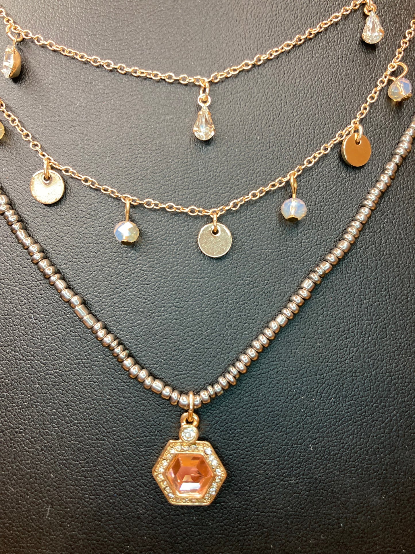 Hexagon Layered Necklace