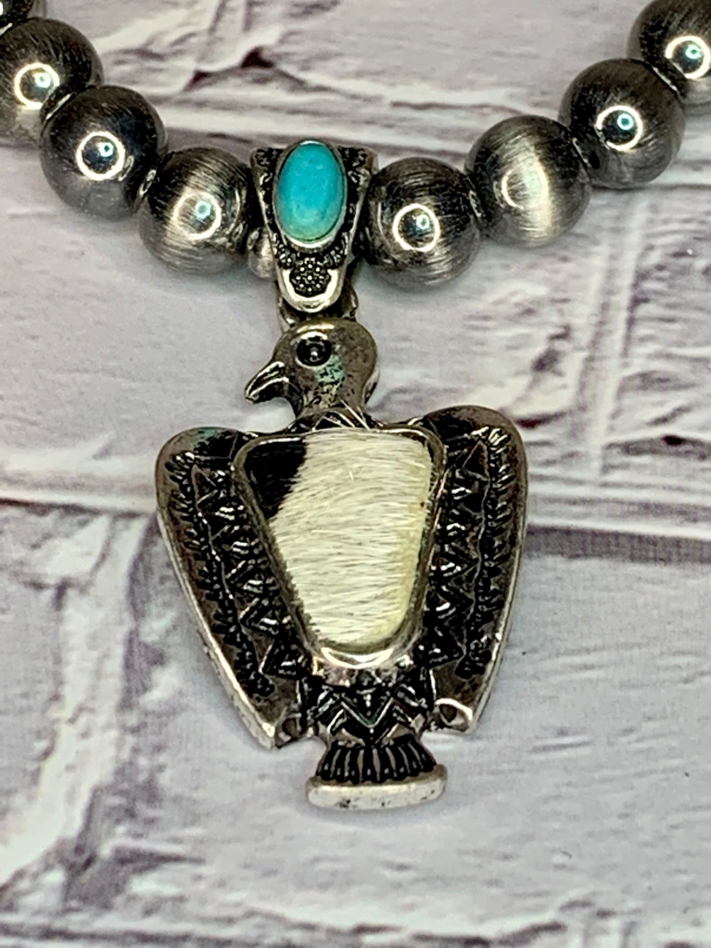 EAGLE SILVER PEARL STRETCH BRACELET