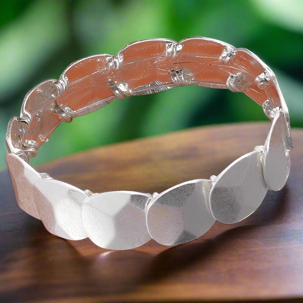 Sculptural Silvertone Jewelry Set