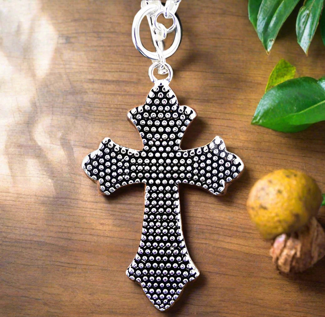 Dot Textured " Lord's Prayer" Necklace