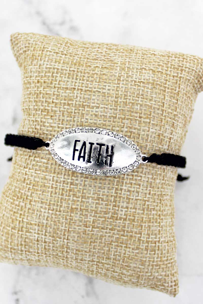 "Faith" Adjustable Cord Bracelet
