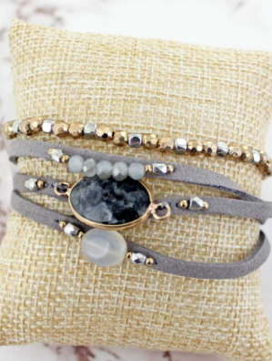 Gray Multi-Strand Magnetic Bracelet