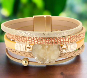 Natural Druzy Magnetic Bracelet