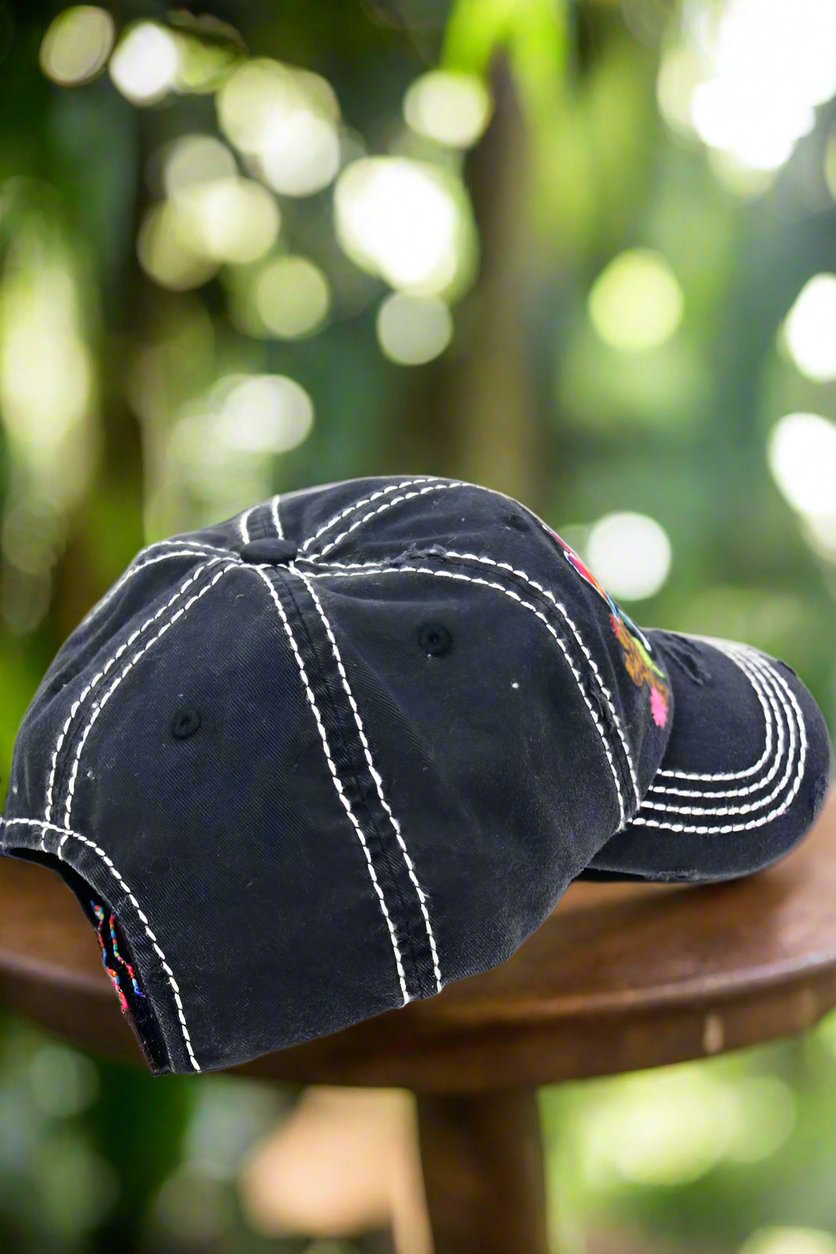 DISTRESSED ONYX WITH SERAPE 'MAMACITA' CAP