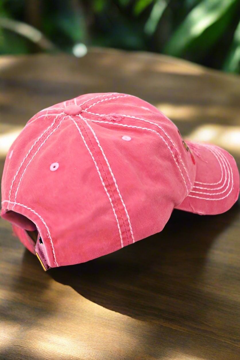 DISTRESSED SALMON WITH SERAPE 'MAMACITA' CAP