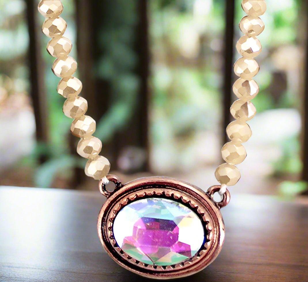 Sky Oval Champagne Choker