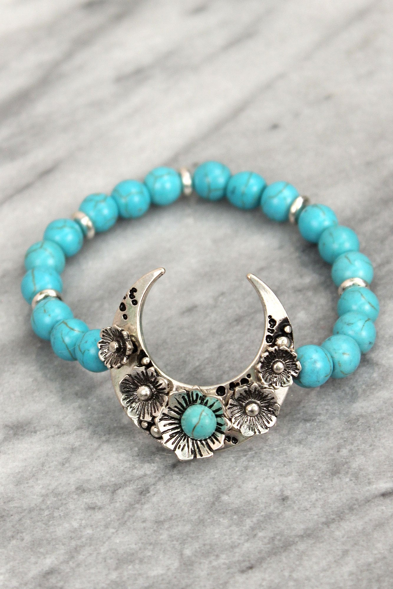 Turquoise Bead Stretch Bracelet