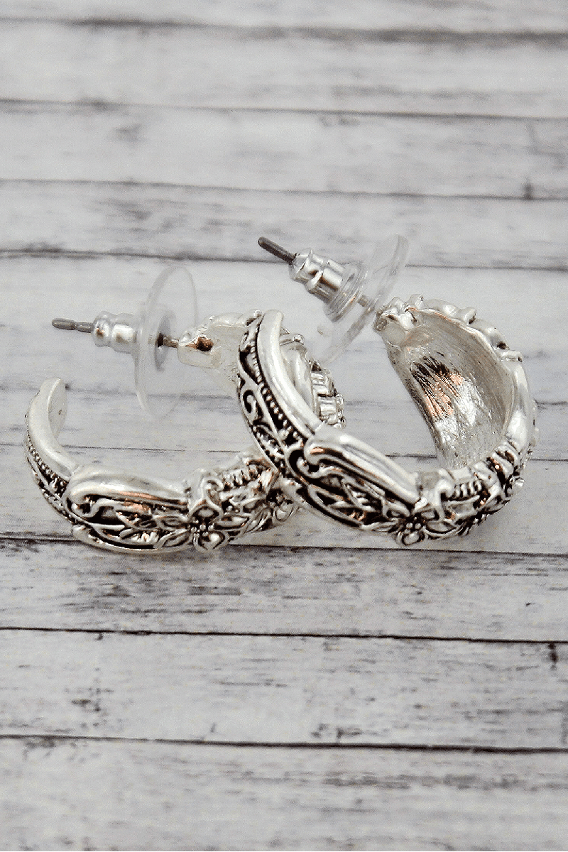 Antique Floral Spoon Earrings