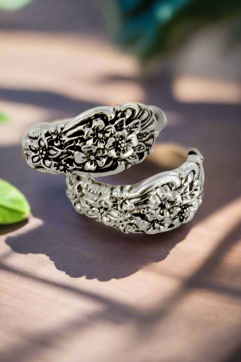 Antique Floral Spoon Earrings