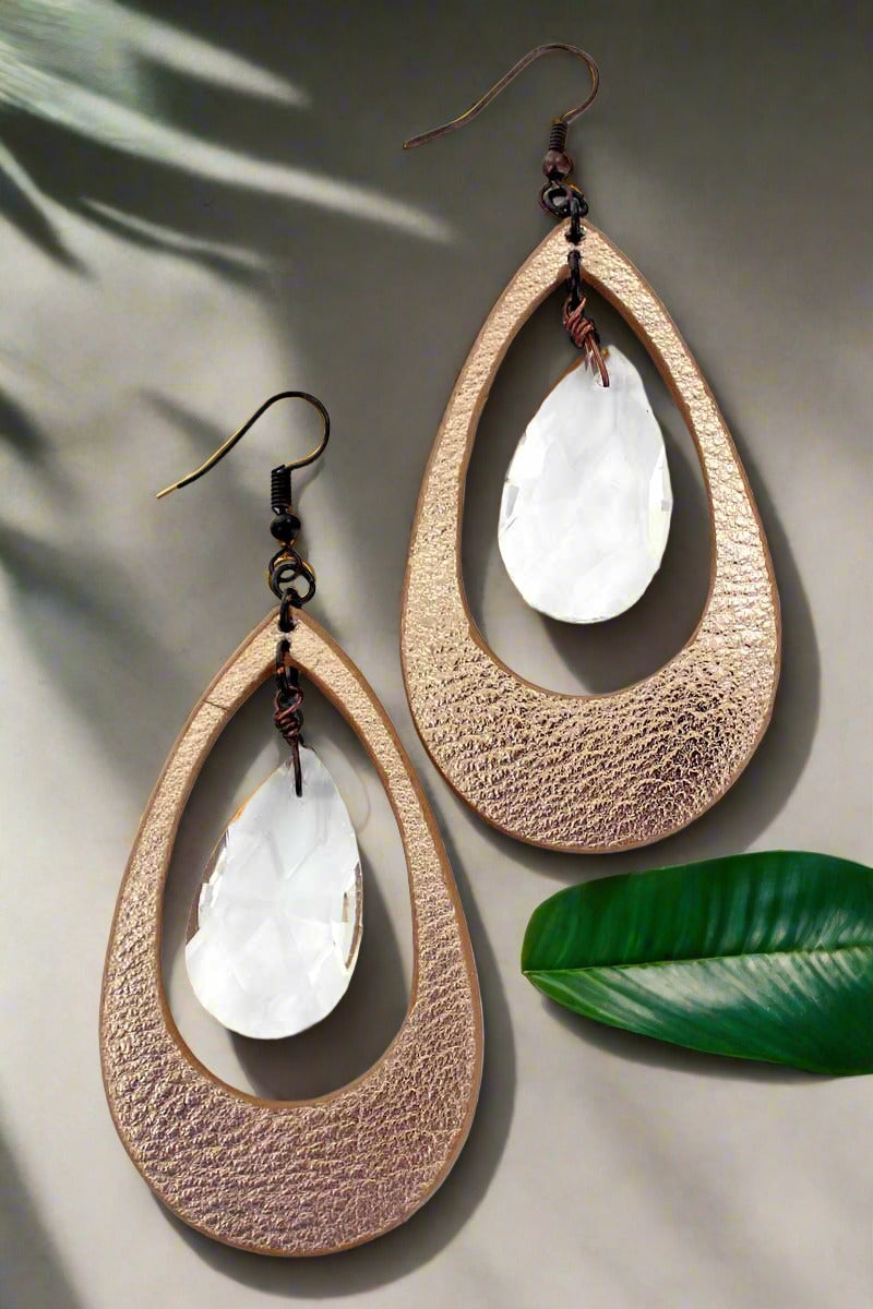 Metallic Rose Gold Teardrop earring