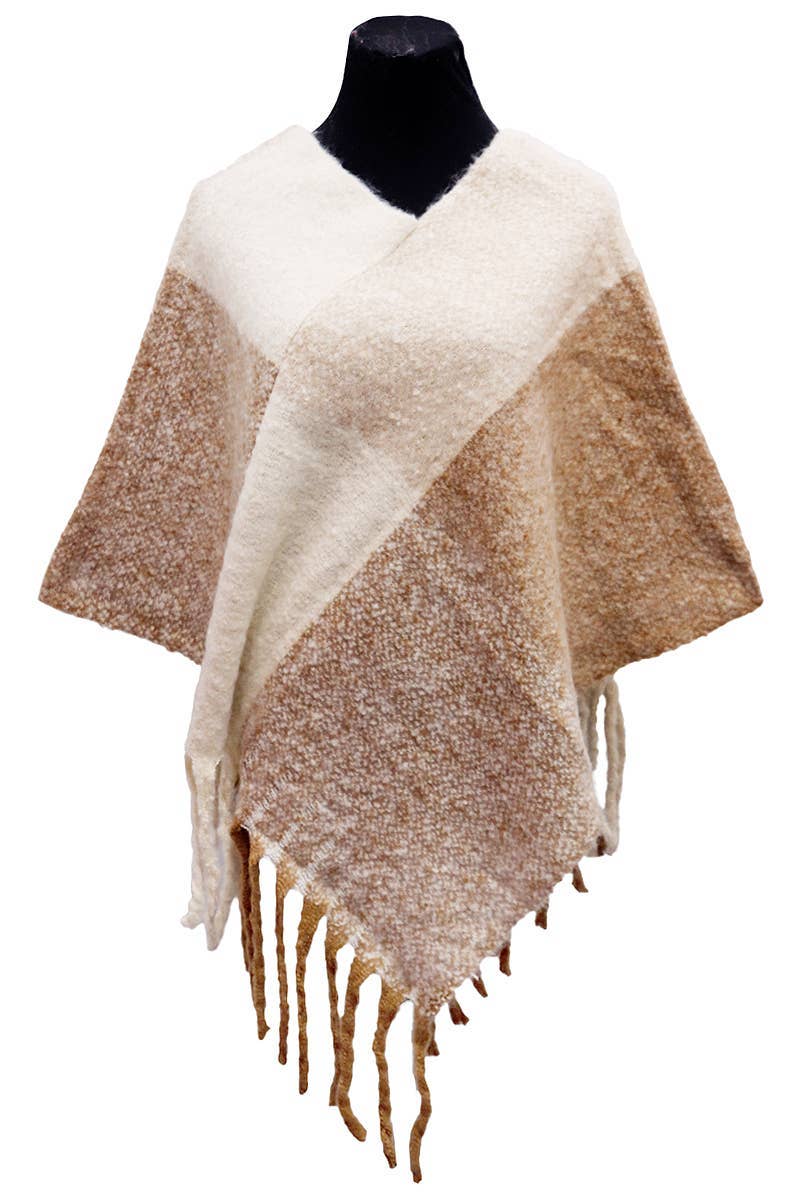 Multi Plaid Cashmere Poncho