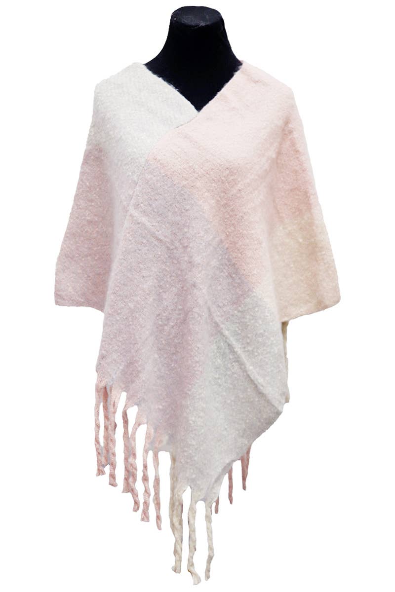 Multi Plaid Cashmere Poncho