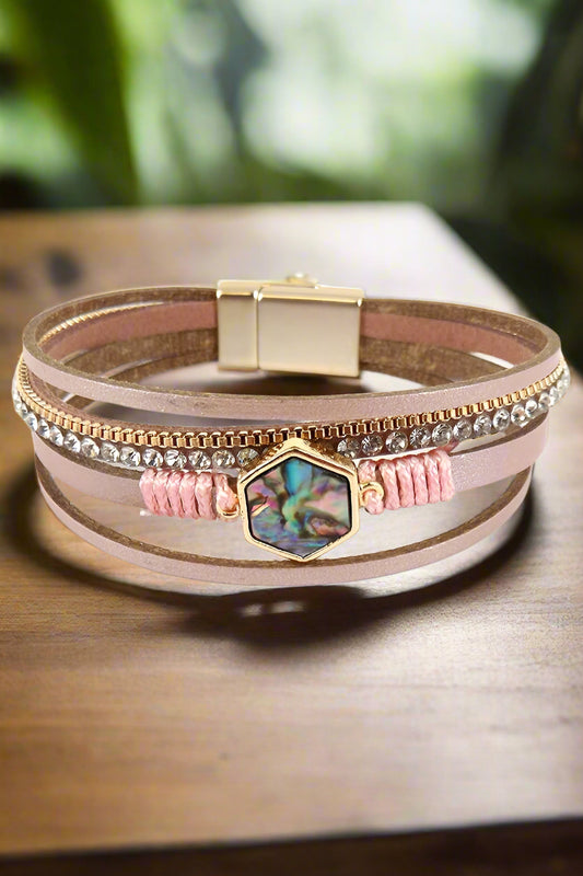 Abalone Hexagon Magnetic Bracelet