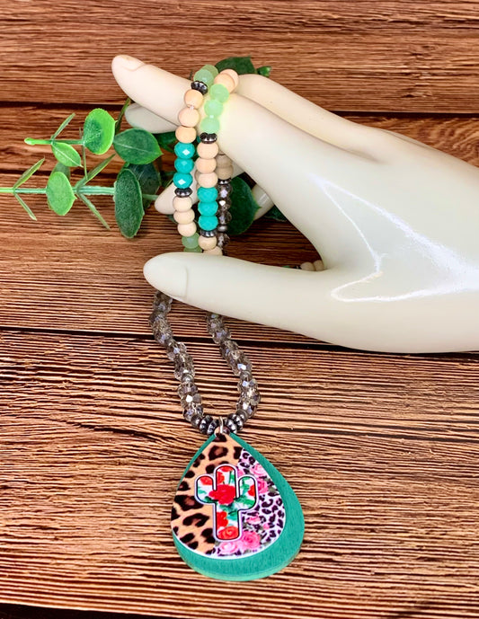 SERAPE CACTUS NECKLACE