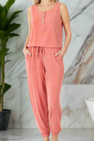 ASH ROSE SLEEVELESS JOGGER JUMPSUIT