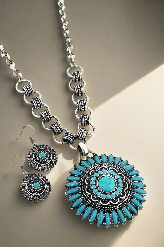 TURQUOISE MEDALLION SET