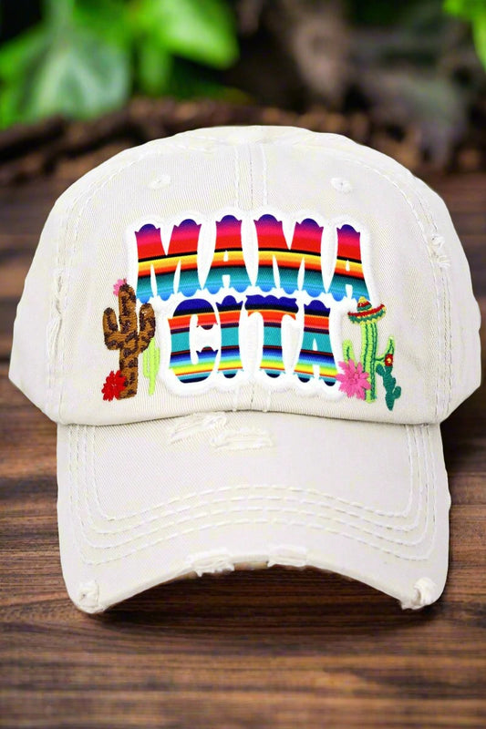 DISTRESSED STONE WITH SERAPE 'MAMACITA' CAP