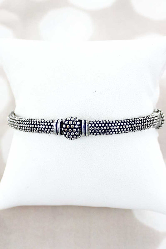 Ball Textured Station Bracelet